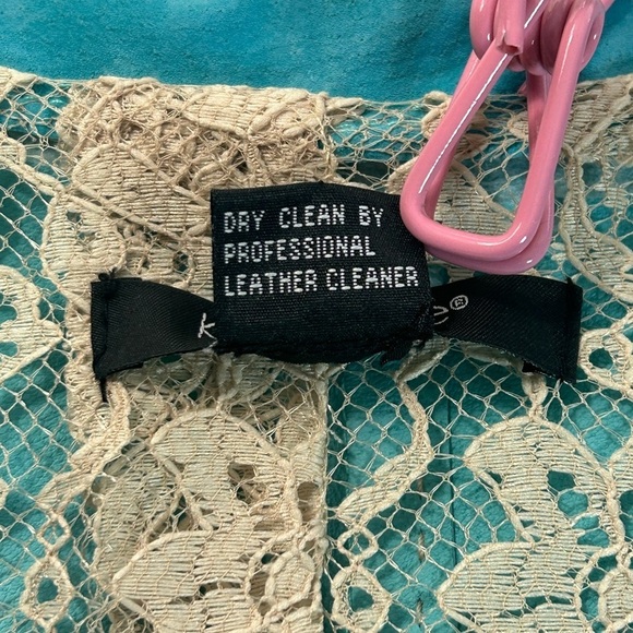 KAREN KANE Blue Suede Leather Blazer Jacket Women’s Medium - Picture 14 of 15